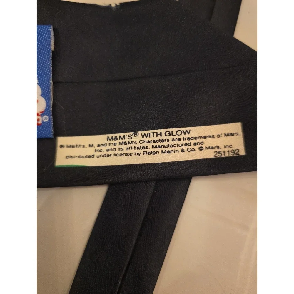 M&M's Brand‎ Character Slogans Novelty Tie Necktie Black 100% Polyester B1